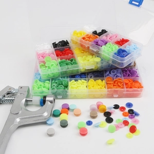 Multicolor Resin Snap Buttons Kit With Fastener Pliers Tool For DIY Crafting Kids Clothing Plastic Snaps Fasteners Set