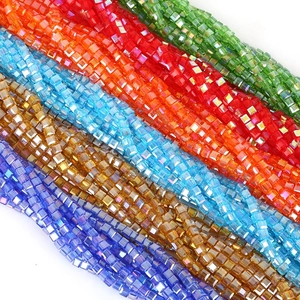 6mm facettierte Würfelkristallglasperlen in verschiedenen Farben für DIY-Schmuck
