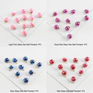 Détails de pendentifs en verre avec paillettes en étoile pour bijoux artisanaux
