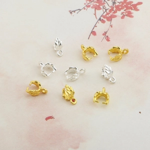 Connettori per gioielli fai-da-te a forma di foglia in oro e argento per collane e forcine