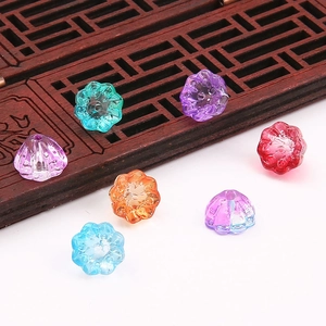 Colorful lotus flower glass beads for DIY jewelry making with ancient Chinese style aesthetic