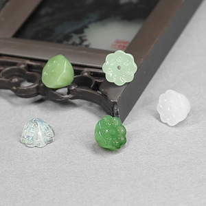 Chinese lotus seed pod and flower resin beads for DIY hairpins and jewelry making