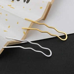 Épingles à cheveux ondulées en métal doré et argenté pour coiffures traditionnelles DIY