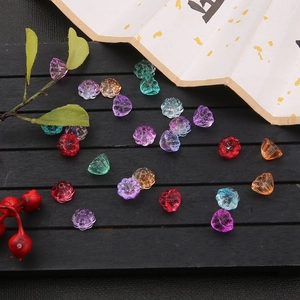 Colorful lotus flower acrylic spacer beads for traditional DIY jewelry hair accessories