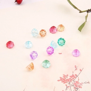 Pastel lotus pod glass beads for DIY hairpins and jewelry making in various colors