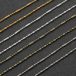 Chaînes en perles de fer style bambou en or, argent et bronze pour bijoux DIY