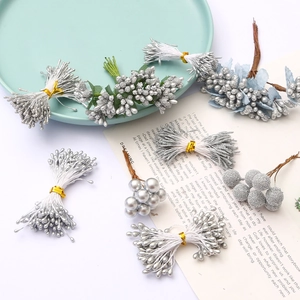 Étamines de Fleurs Artificielles Baies Argentées Matériaux de Bricolage DIY Paillettes Künstliche Perles pour Mariage Fête Maison