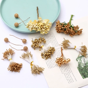 Accessori per Bacche di Stame di Fiori Artificiali in Oro Champagne per Decorazione Floreale Artigianale Fai-da-te Fatta a Mano Confezioni Regalo