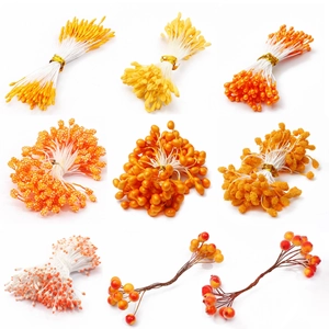 Assortiment d'étamines de fleurs artificielles et baies rouges pour accessoires floraux DIY