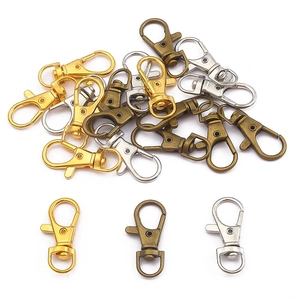 DIY metal lobster claw clasp and swivel key ring hooks in gold, silver and bronze
