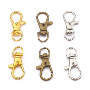 DIY metal lobster clasps for keychains in gold, silver, and bronze finishes set