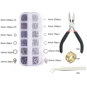 Kit creazione gioielli DIY con chiusure a moschettone anellini e attrezzi professionali