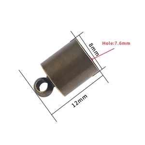 Antique bronze round cord end cap with dimensions 8x12mm for jewelry making