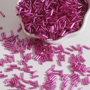 DIY rose gold glass bugle beads for embroidery and handmade jewelry accessories