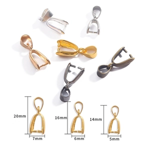 DIY jewelry pendant clasps in 5 colors and 3 sizes for necklaces and jade stone charms