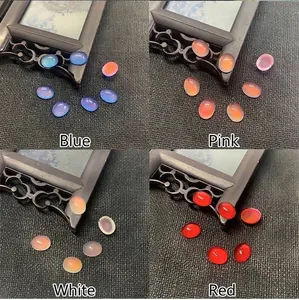 Cabochon ovali in resina effetto occhio di gatto in blu, rosa, bianco e rosso per gioielli DIY