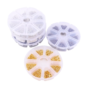 Kit de joyería DIY con cierres de langosta y anillas abiertas en caja de 8 compartimentos