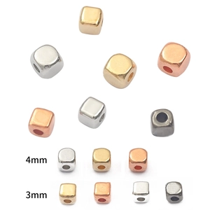 Square Cube Spacer Beads Plastic CCB Electroplated Loose Beads For DIY Jewelry Making Bracelet Necklace Accessories