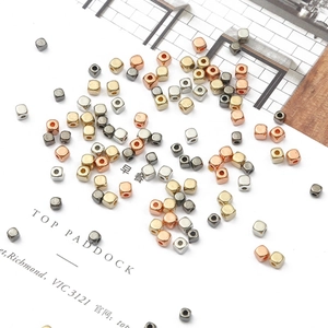 Square CCB spacer beads in gold and silver for DIY jewelry making and necklace crafts