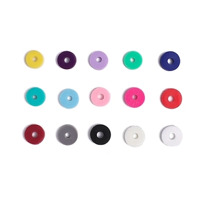 Colorful 6mm polymer clay disc beads for DIY jewelry making in 15 vibrant colors