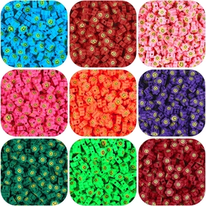 Colorful Sunflower Smiley Face Polymer Clay Beads For DIY Jewelry Making Handmade Earrings Bracelet Material Accessories