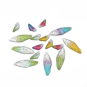 DIY Gradient fairy wing charms with gold foil and resin for earrings and necklaces