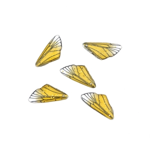 DIY Gradient Fairy Wing Charms with Gold Foil for Earrings and Necklaces Set of 5