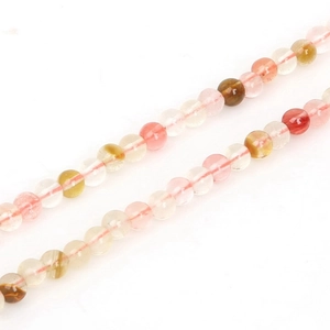 Perline rotonde in cristallo di quarzo fantasma naturale per gioielli fai-da-te e bracciali