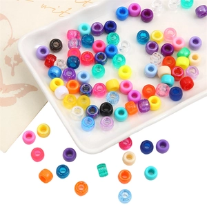 Colorful acrylic barrel beads for DIY jewelry making and kids educational crafts