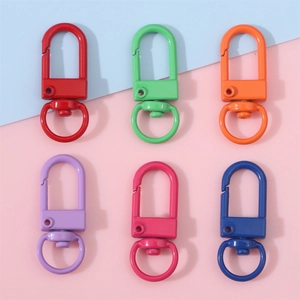 Lot de mousquetons colorés en alliage avec six finitions de peinture pour création DIY