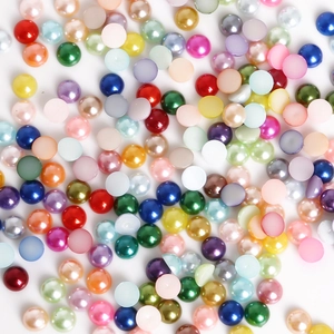 Colorful half-round ABS flatback pearls and matte beads for DIY jewelry and crafts