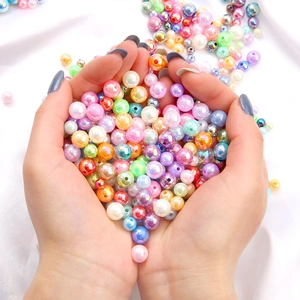 Perle finte in acrilico colorato con effetto AB per creazione di gioielli fai-da-te