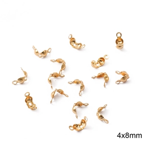 Λεπτομέρεια 4x8mm επιχρυσωμένα καλύμματα κόμπων 18K για τελειώματα κοσμημάτων DIY