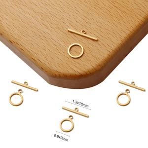 18K gold-plated 9mm OT toggle clasp connectors for DIY bracelet and necklace making