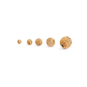 Perline distanziali 18K placcate oro con trama a zucca per la creazione di gioielli DIY