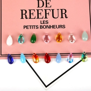 Pendenti a goccia in vetro colorato in 14 tonalità per creazione gioielli e orecchini DIY
