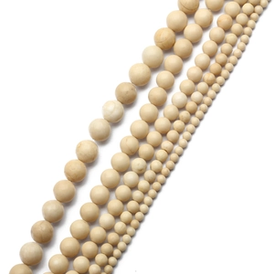 Perles rondes en pierre naturelle blanc crème de 4mm à 10mm pour la création de bijoux