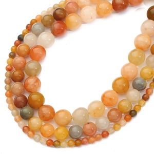 Polished natural Red Gold Silk Jade round beads in various sizes for DIY jewelry making