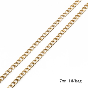 Cadena de cruz de hierro dorada de 7mm para joyería DIY y accesorios de ropa 1 metro