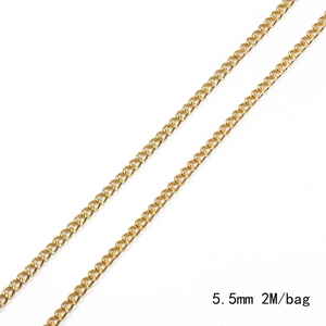 Cadena cruzada dorada de 5,5 mm accesorio DIY para joyería de 2 metros por bolsa