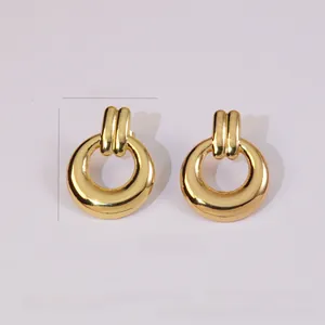 Technical drawing of gold stainless steel door knocker earrings showing 30mm height size