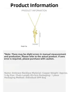 Dettagli sulle dimensioni e specifiche della collana con ciondolo abbraccio in rame