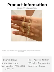 Details zur Mama-Halskette aus Messing mit 45 plus 5 cm Kette und einem Gewicht von 6g