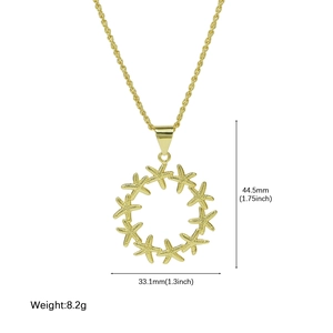 Collier avec pendentif étoile de mer dorée pour la plage avec détails de taille