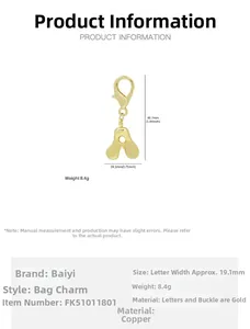 Détails techniques du pendentif lettre A en laiton doré avec dimensions et poids de 8,4g