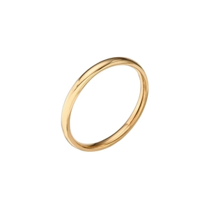Anillo minimalista de acero inoxidable chapado en oro de 18k con acabado pulido