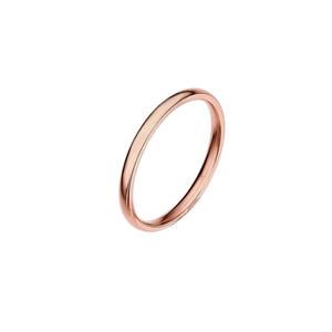 Anillo de Banda Lisa de Acero Inoxidable Minimalista Chapado en Oro de 18K Oro Rosa Plata Pulido Joyería Impermeable para Mujer