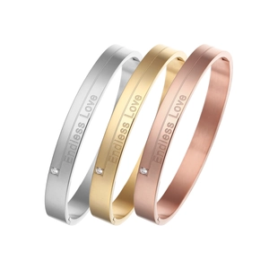 Bracciali Endless Love in acciaio inossidabile tre toni con zircone in oro, argento e rosa