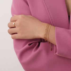Anillo Minimalista de Acero Inoxidable con Strass para Mujer Oro Plata Oro Rosa Pulido Anillo de Banda Joyería de Moda