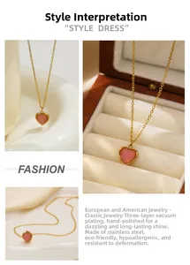 Detail der 18k vergoldeten Herz-Halskette mit rosa Katzenaugenstein und Stahlkette